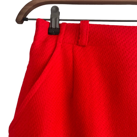 Vintage Hobnobber Red Mini Wool Blend Slash Pocket Women's Skirt Size 4 - Picture 2 of 9